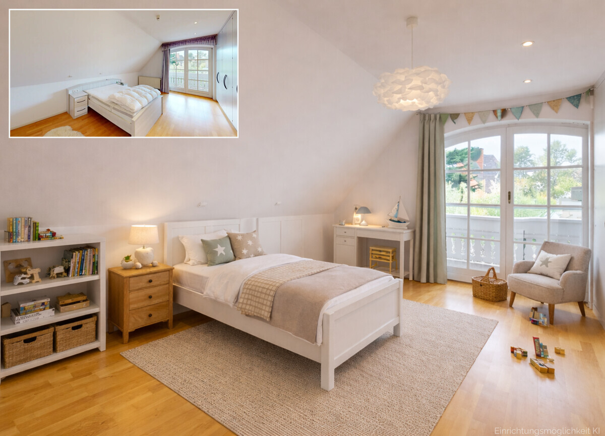 Einrichtungsidee Schlafzimmer 3 (KI)