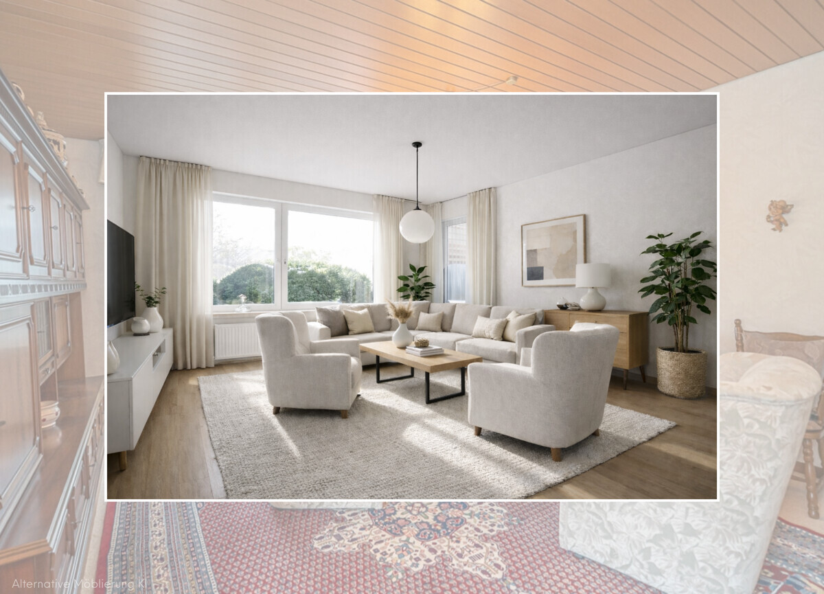 Alternative Gestaltung KI Wohnzimmer