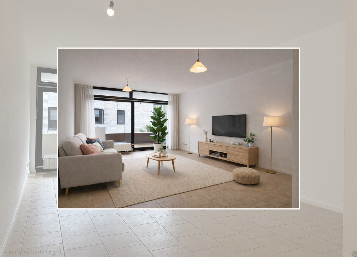 Wohnzimmer Gestaltungsidee KI