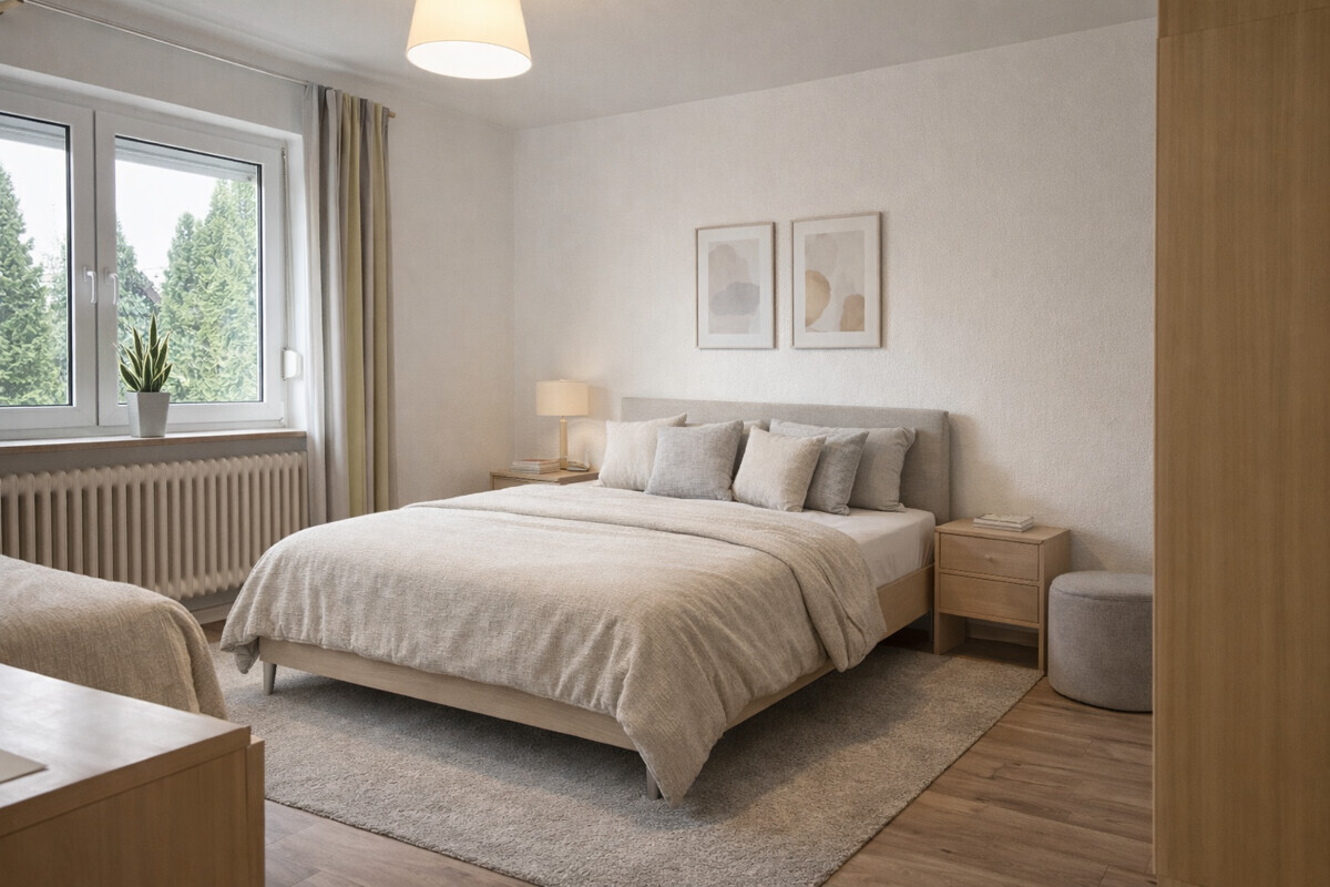 Schlafzimmer alternative Einrichtung KI