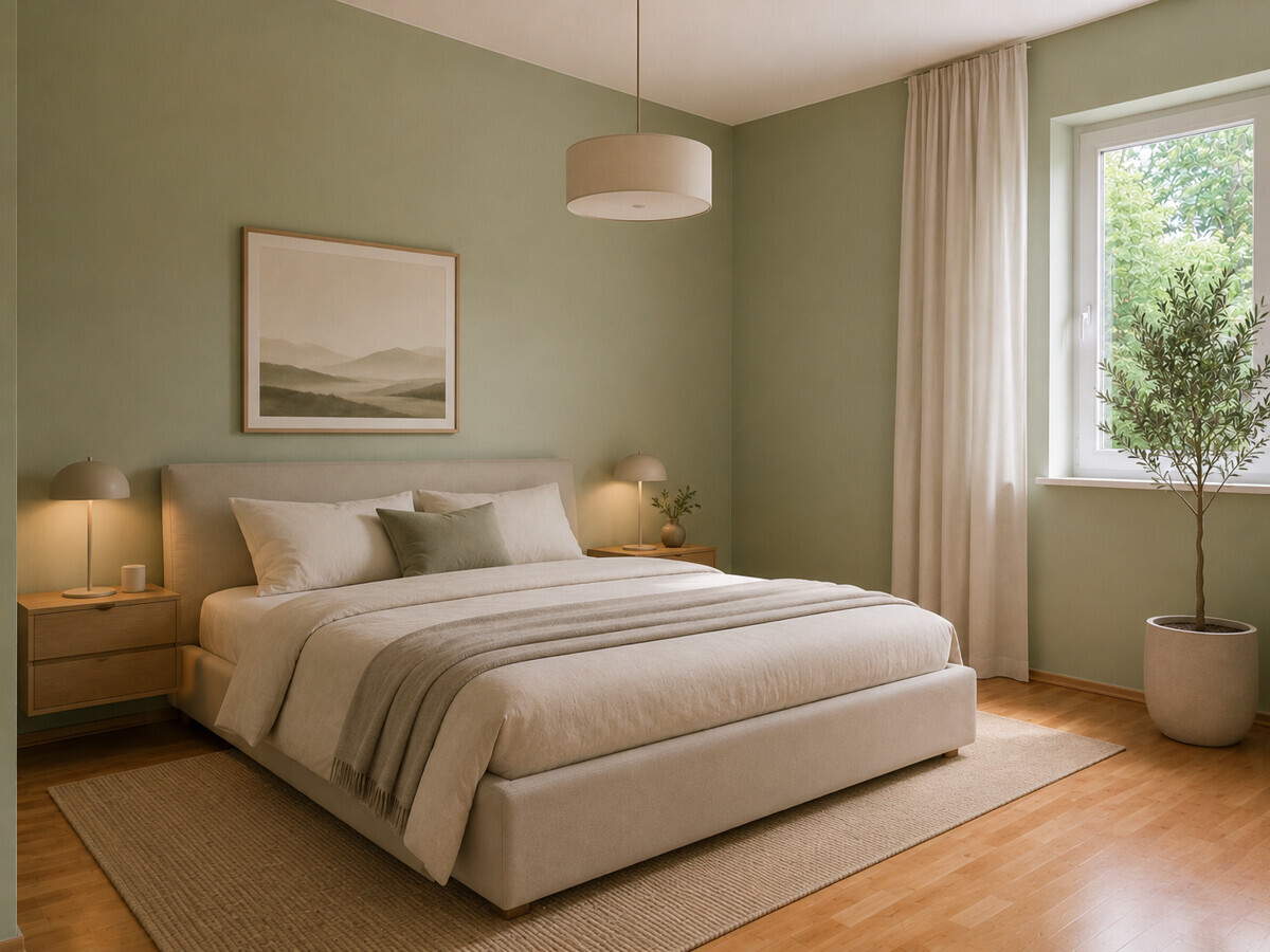 Schlafzimmer KI möbliert