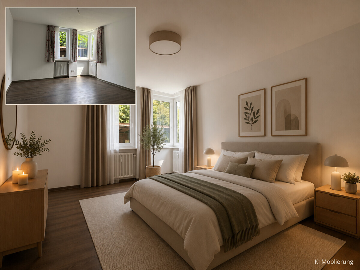 Schlafzimmer KI Möblierung