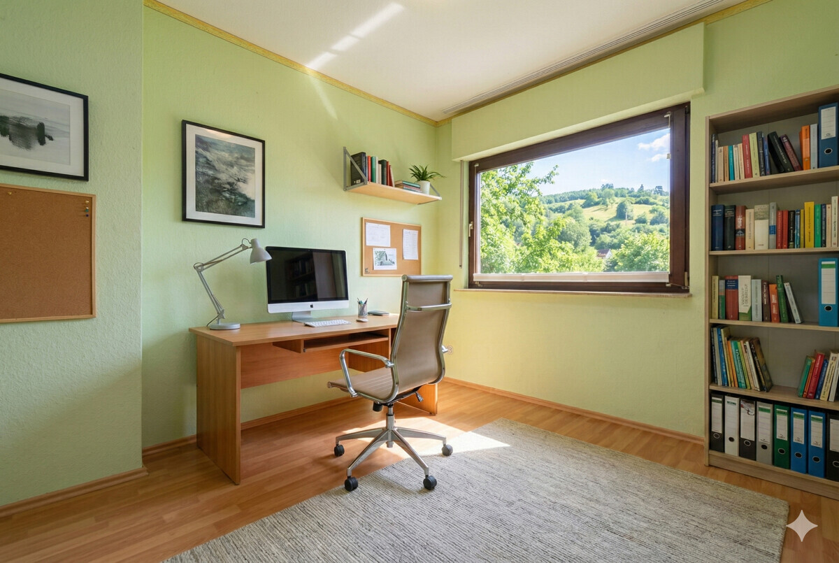 Büro EG mit KI bearbeitet