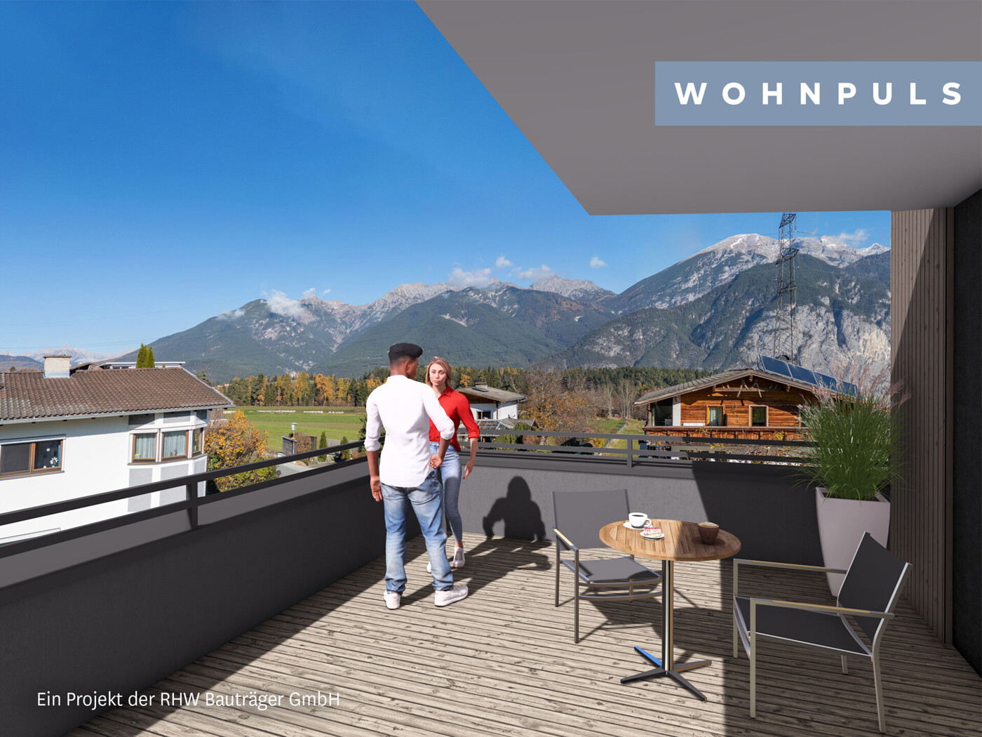 Visu Oberperfuss Huebe - Ausblick Penthouse West