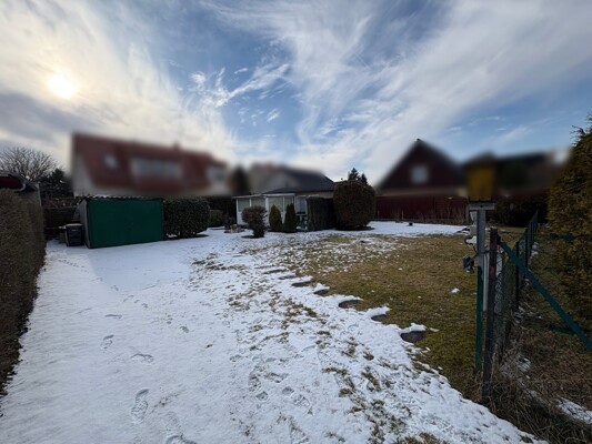 Ansicht Abriss Gartenlaube und Gartenschuppsen