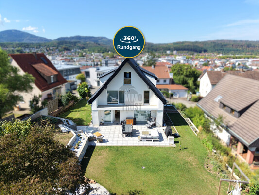 Rückseite Haus mit Garten