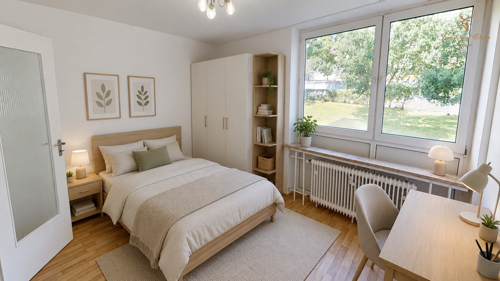 Zimmer mit KI möbliert