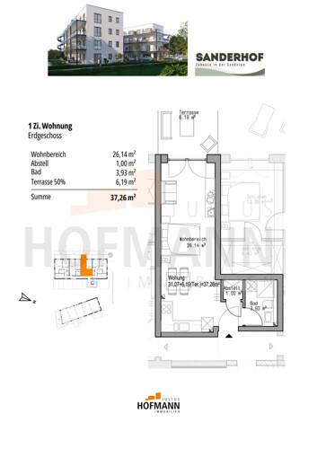 Wohnung 3 Neu - 1 Zi. Wohnung