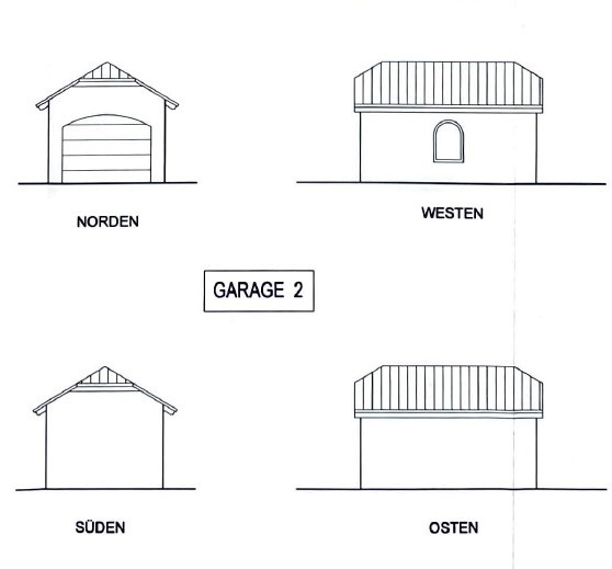 Ansichtszeichnungen Einzelgarage