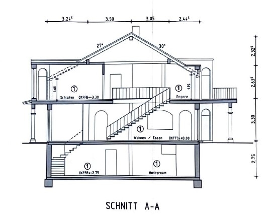 Schnitt Wohnhaus A-A