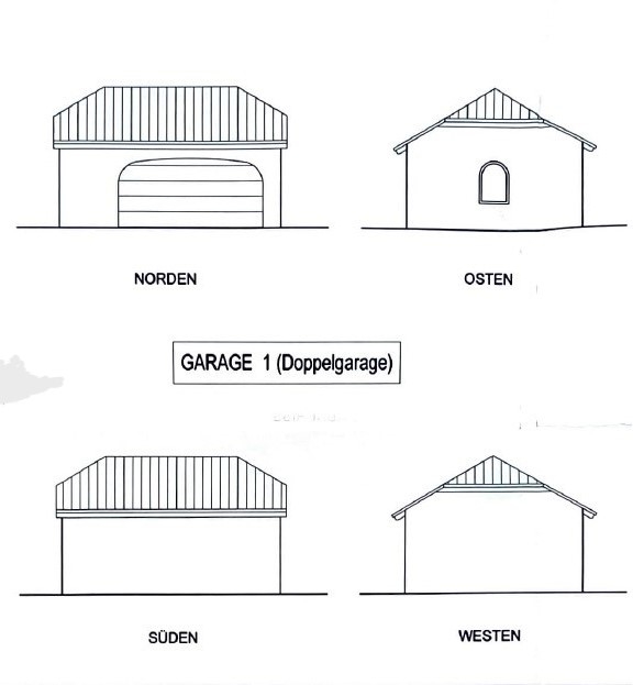 Ansichtszeichnungen Doppelgarage