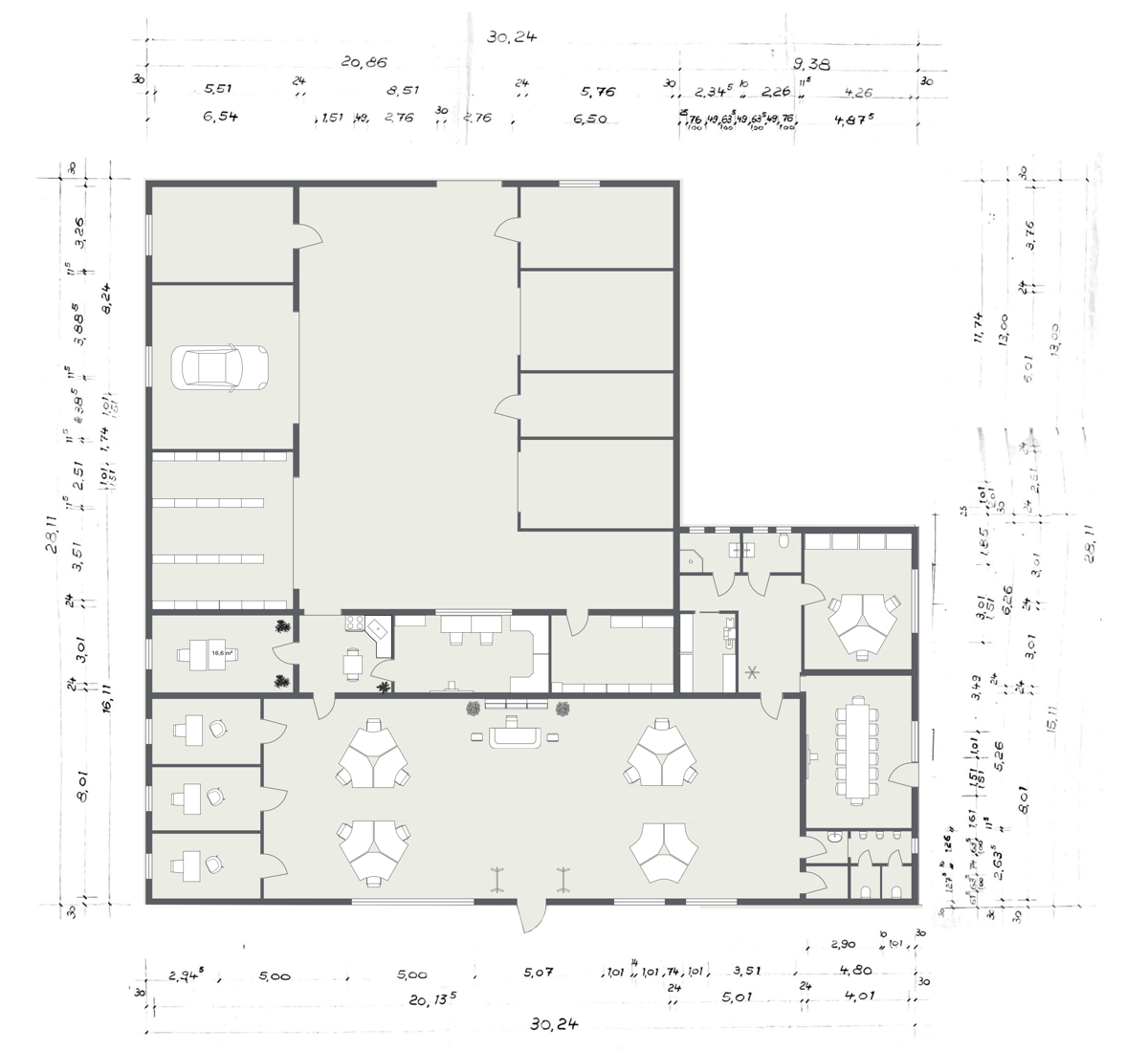 2D Grundriss mit Maßangaben