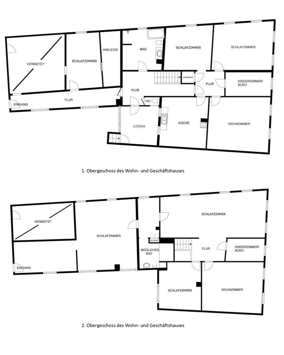 Grundriss - WGH - 1. und 2. Obergeschoss