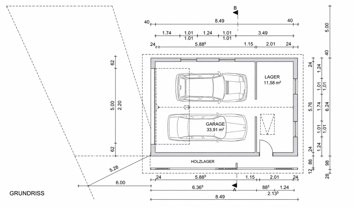 Grundriss Garage