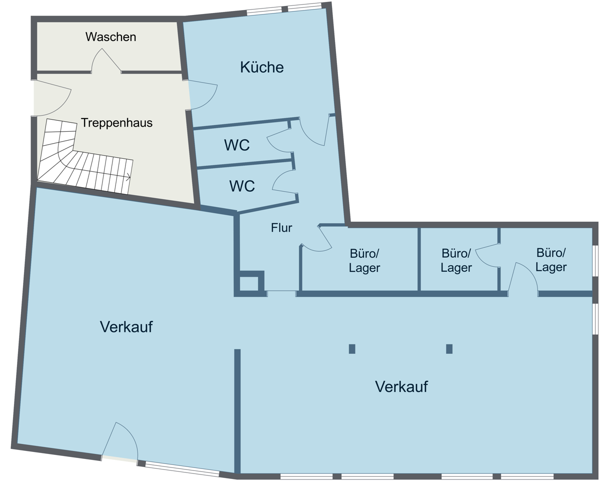 Grundriss mit Markierung