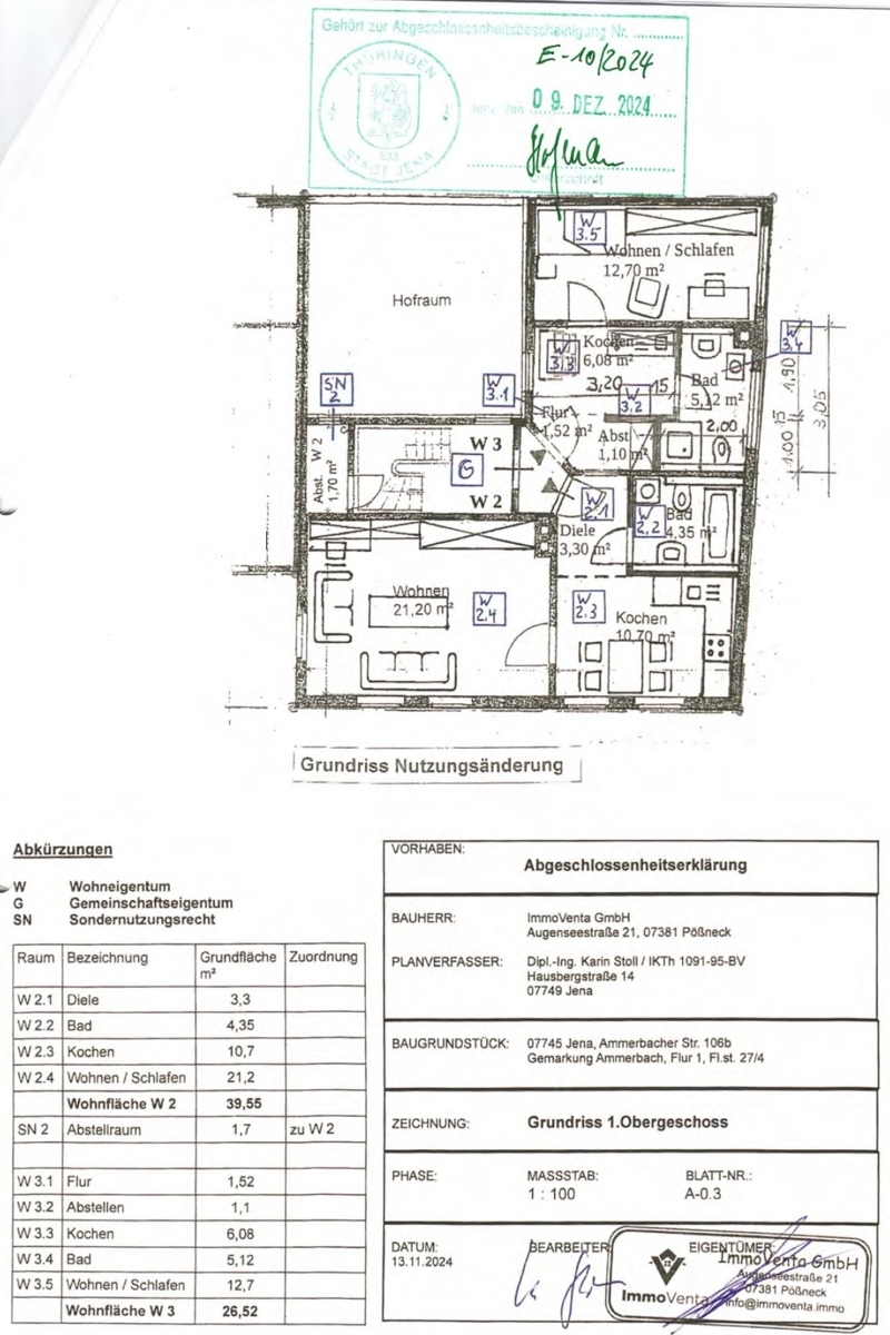 Grundriss 1.OG W2+3