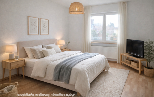 Schlafzimmer virtuell bearbeitet