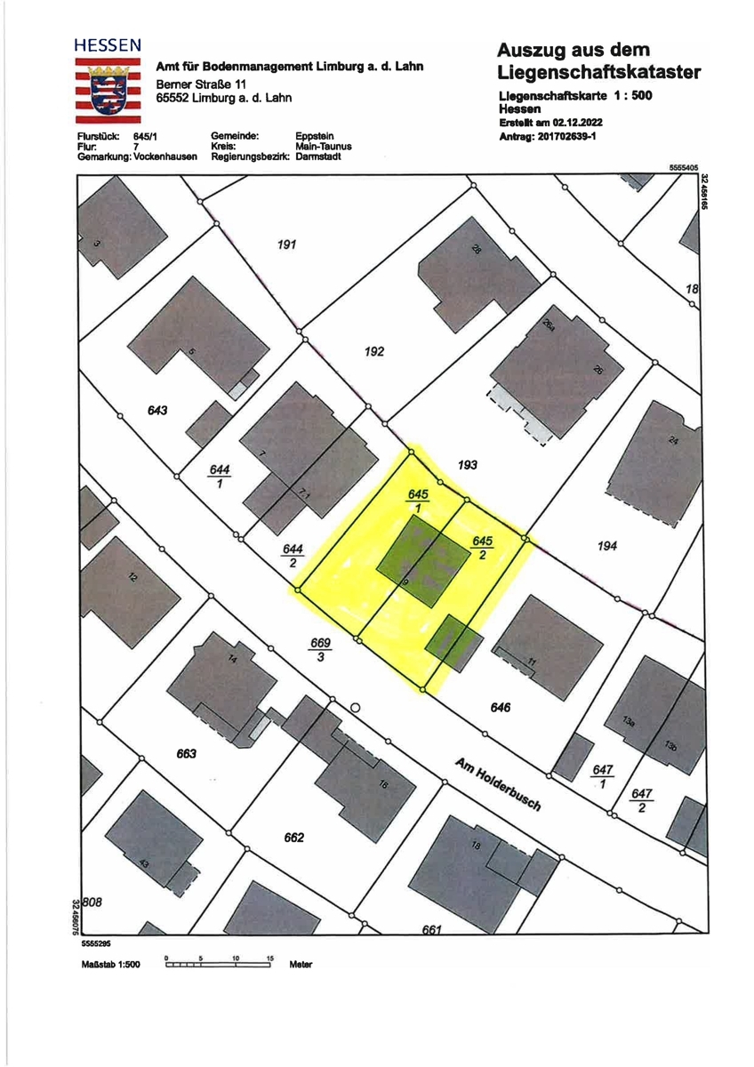 Auszug aus dem Liegenschaftskataster