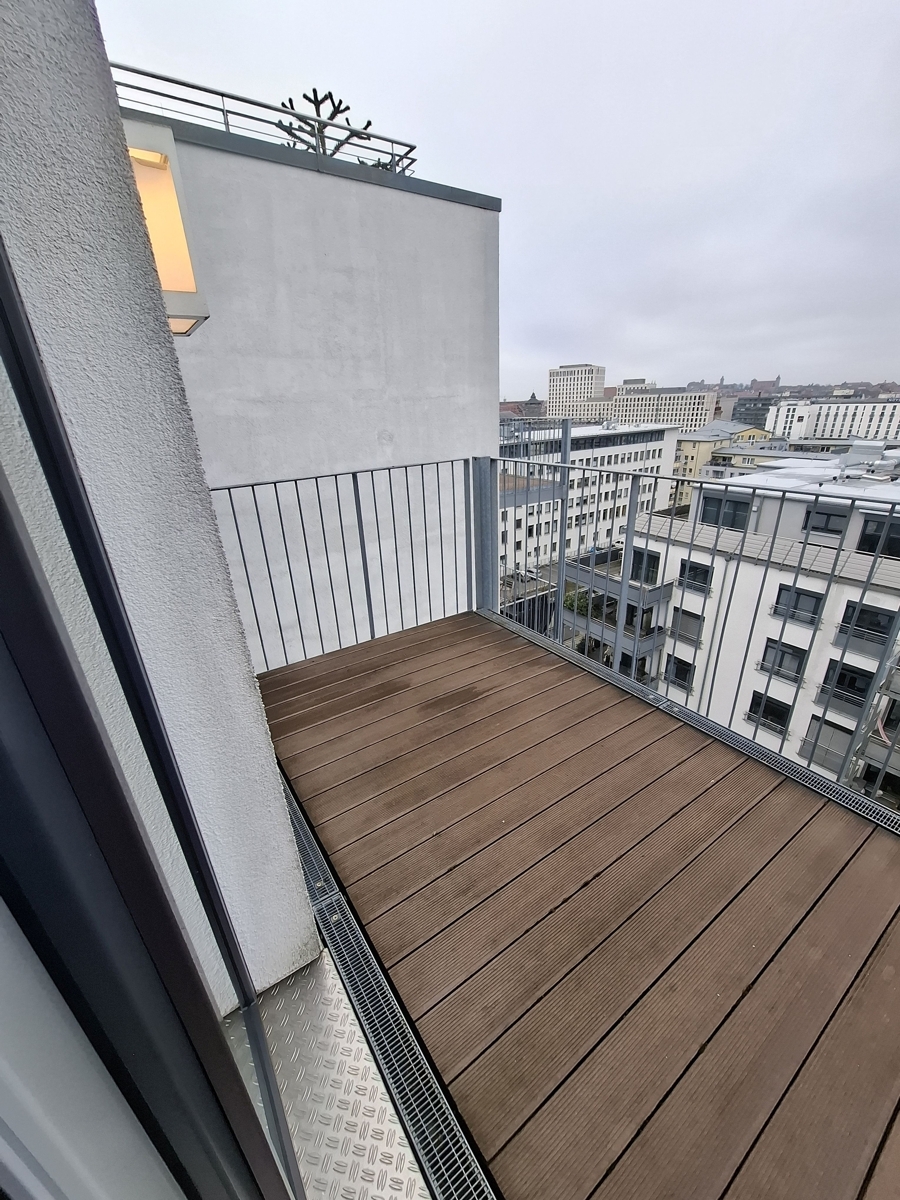 Apartment Nürnberg Blick vom Balkon
