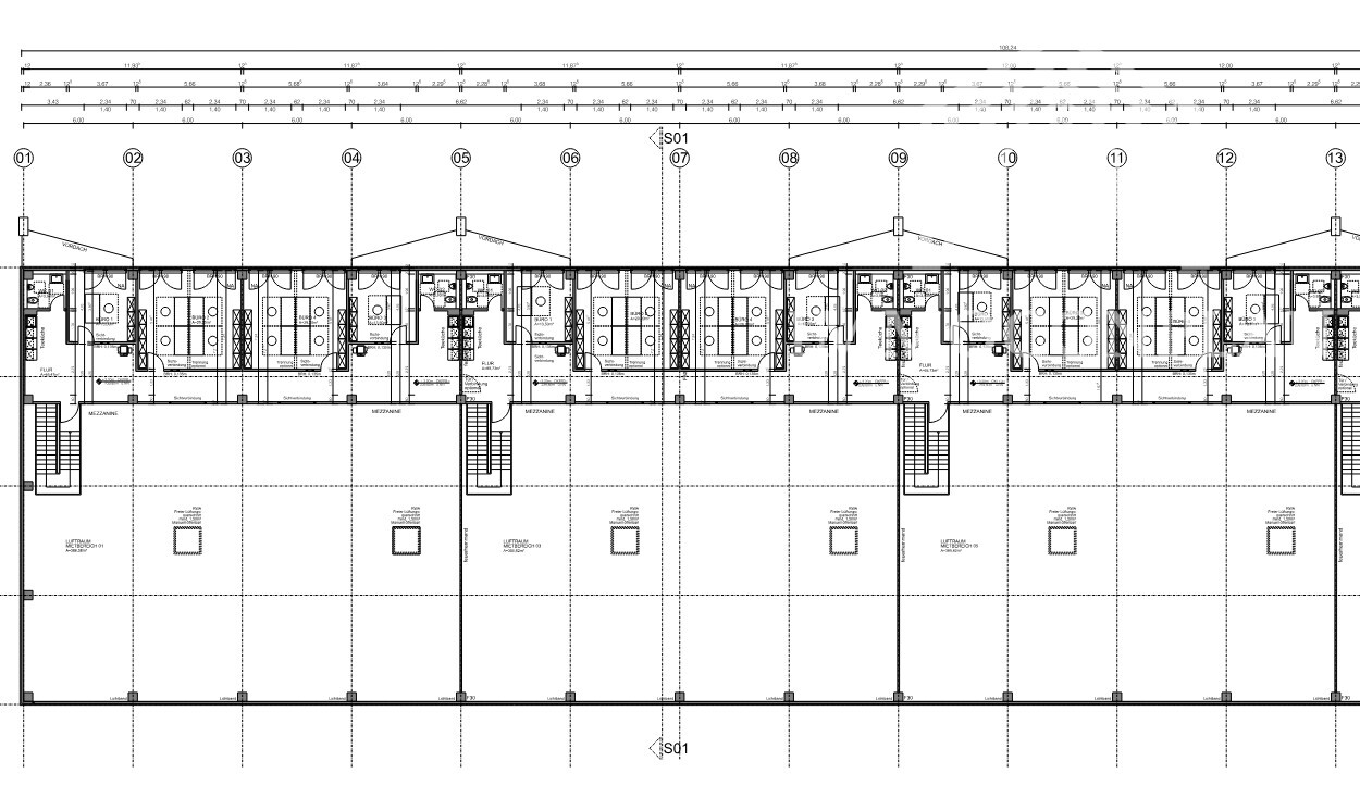 Grundriss 3-er Modul Halle A