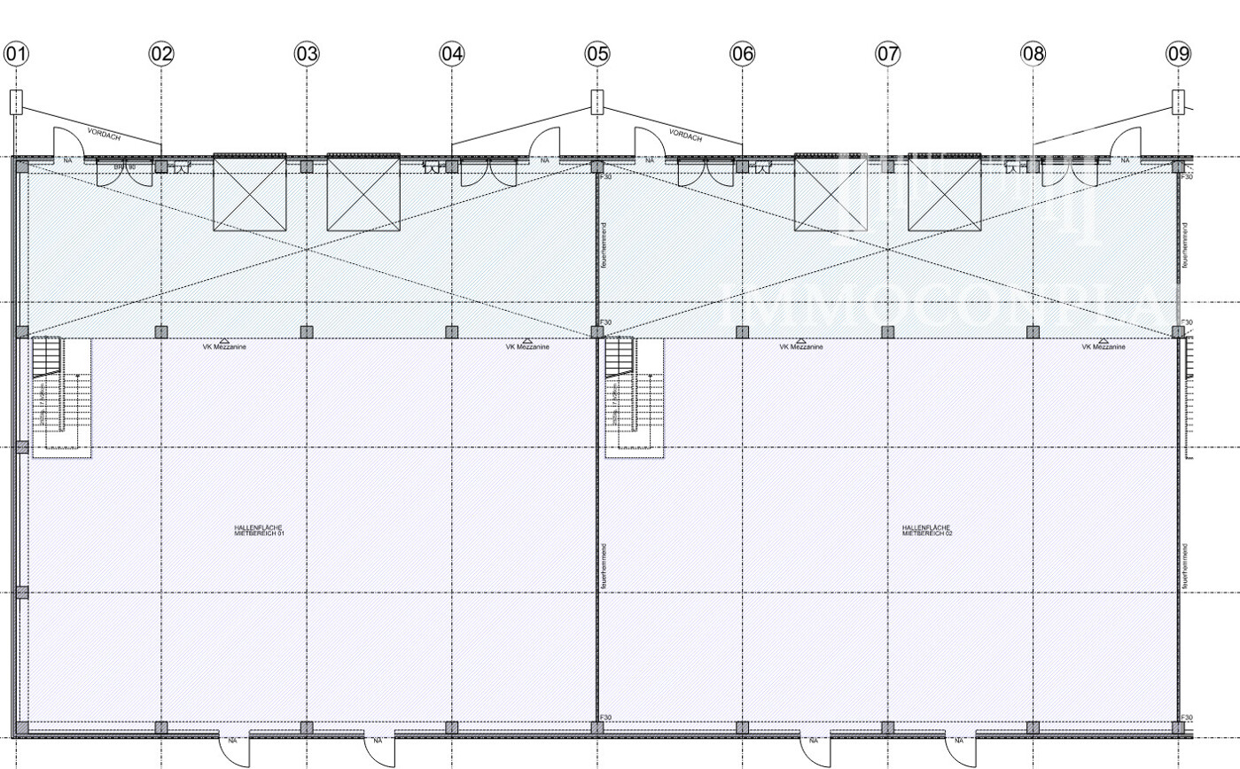 Grundriss Halle A Modul 1+2
