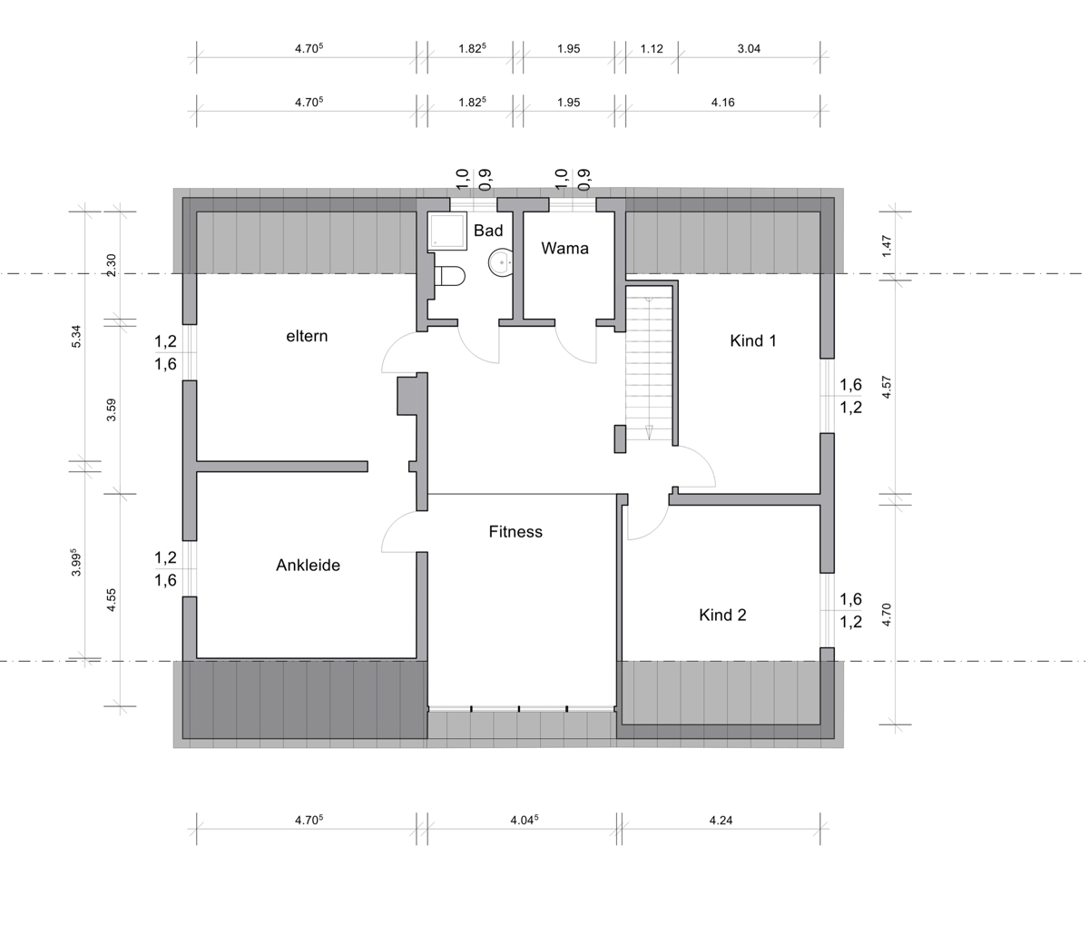 bemaßter Grundriss DG