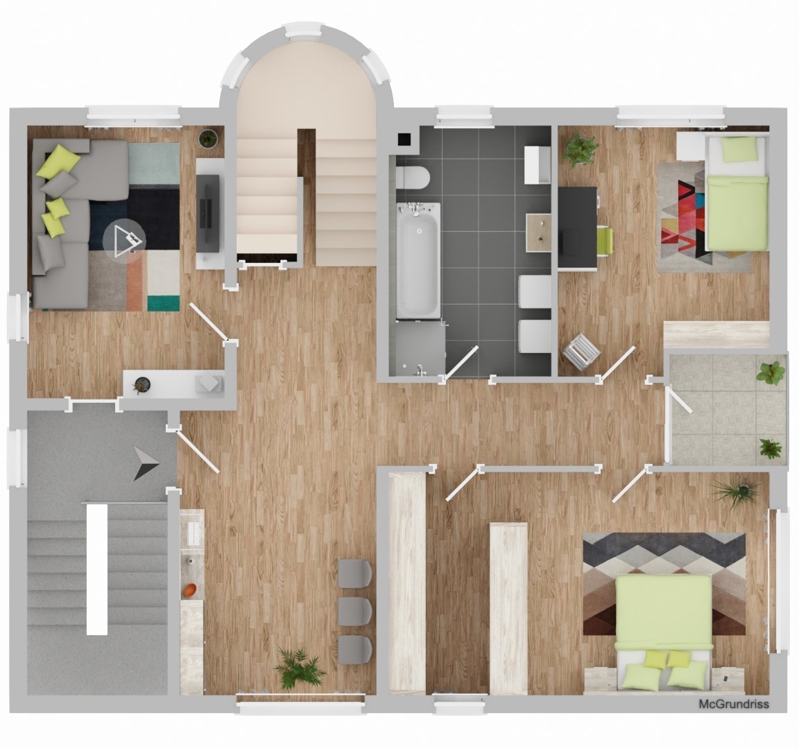 Grundriss_Skizze 1. Ebene Penthouse