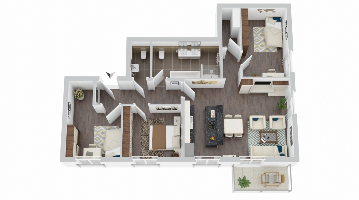 Grundrissskizze Wohnung 3