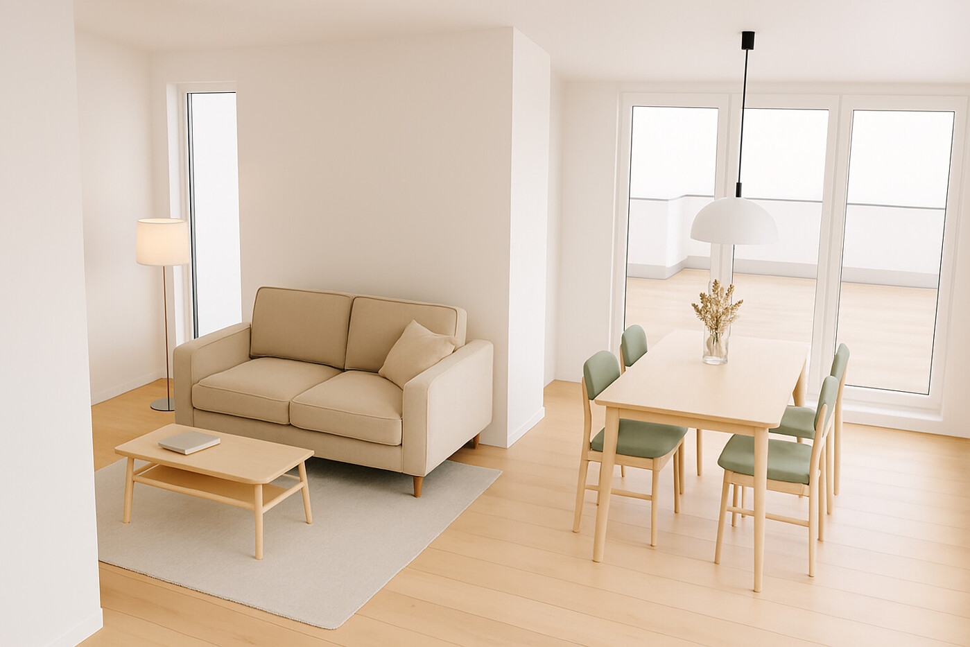 Wohn-/ Essbereich Vs. 1 (*Gestaltungsbeispiel)