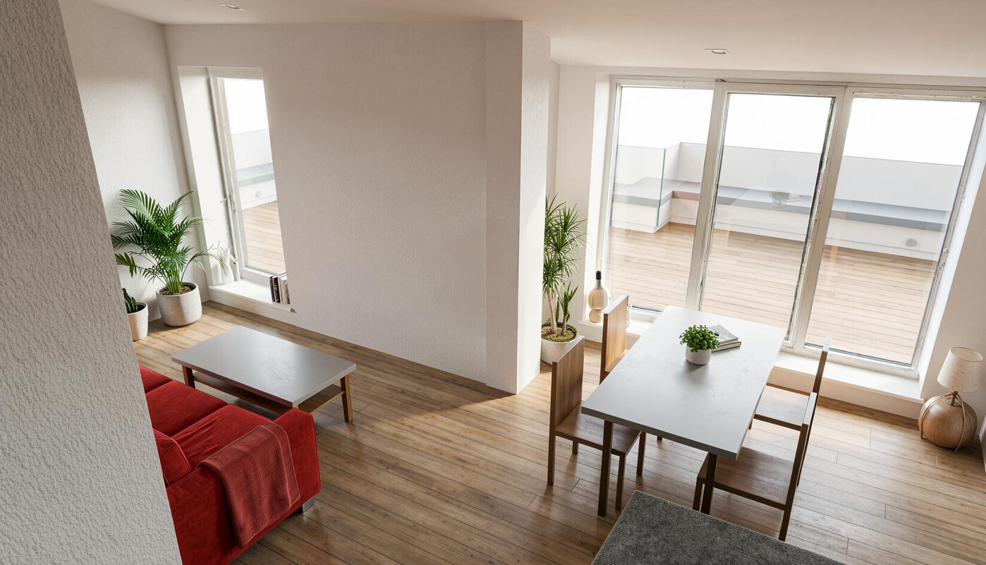 Wohn-/ Essbereich Vs. 2 (*Gestaltungsbeispiel)