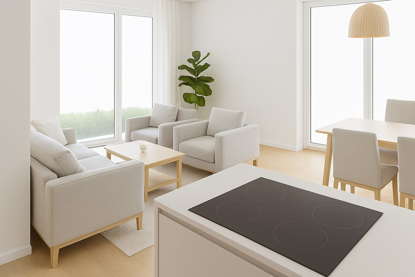 Wohn-/ Essbereich (*Gestaltungsbeispiel)