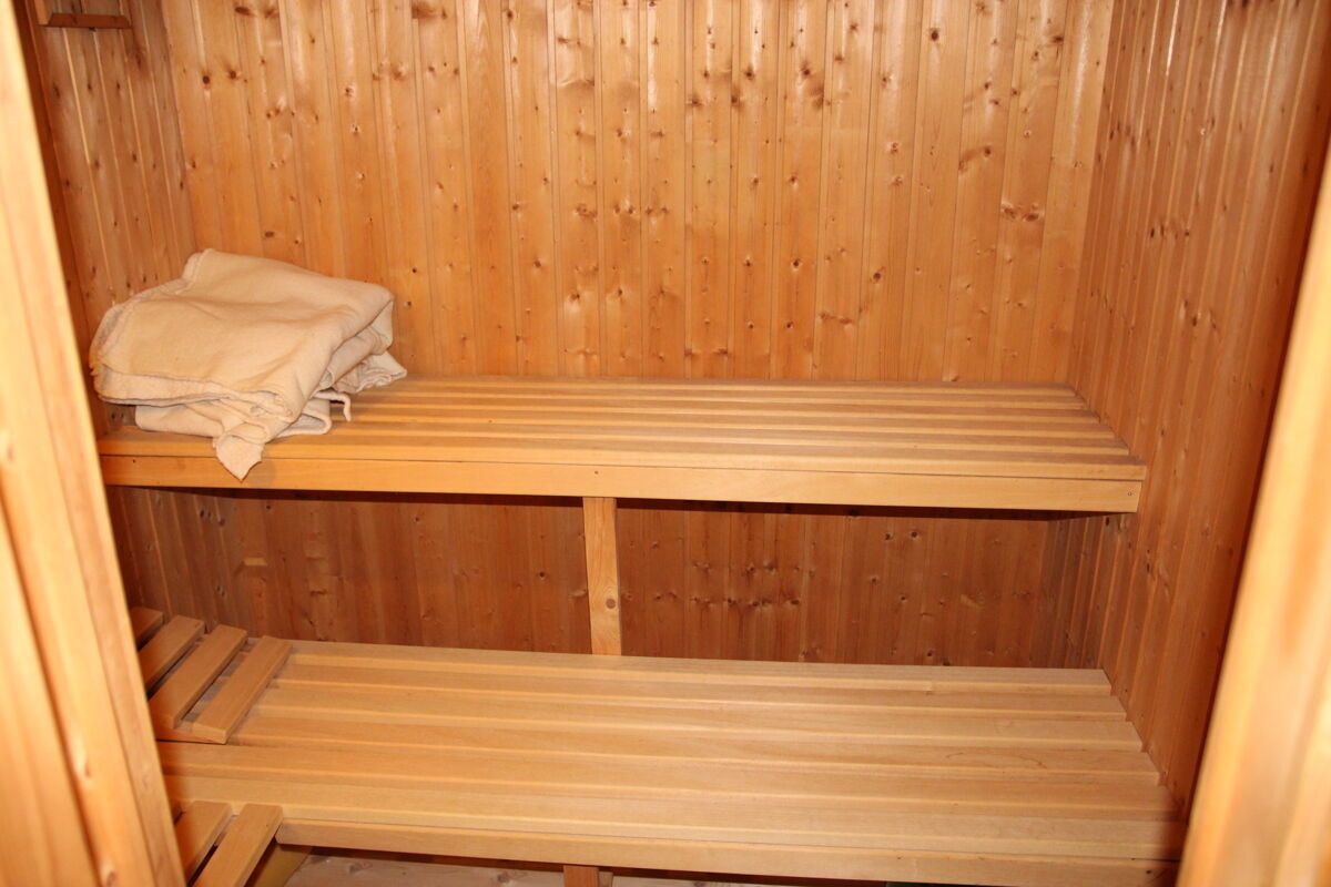 Eigene Sauna mit Dusche im Keller