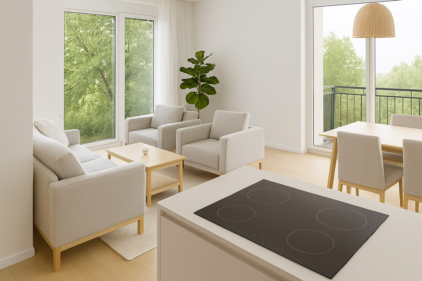 Wohn-/ Essbereich (*Gestaltungsbeispiel)