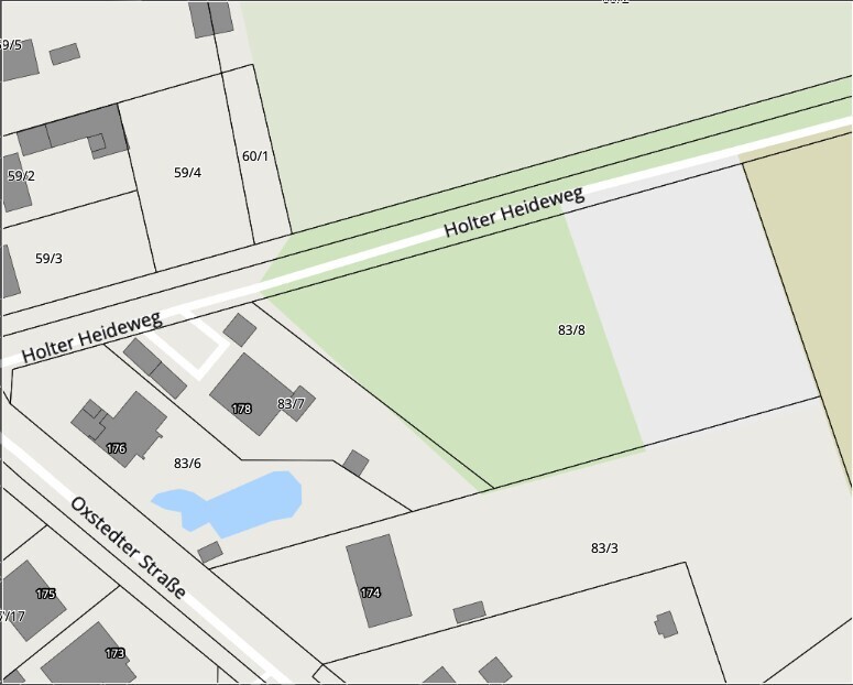 Flurkarte Oxstedter Weg 178 plus Grundstück