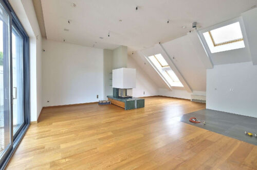 Living area with fireplace