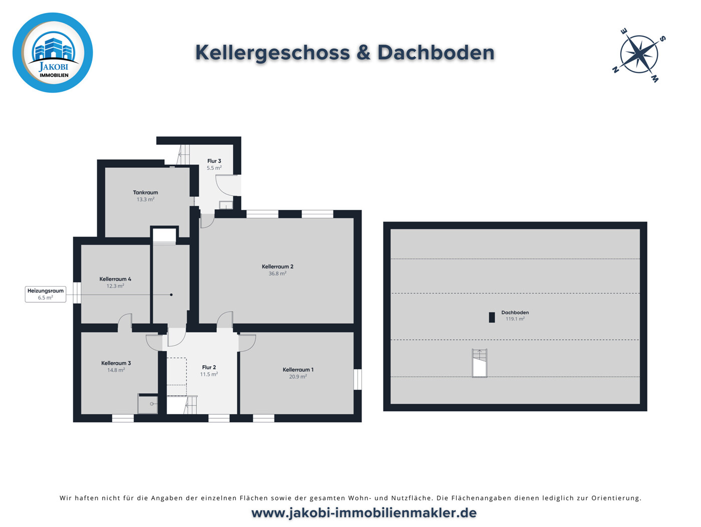 Grundriss KG & Dachboden