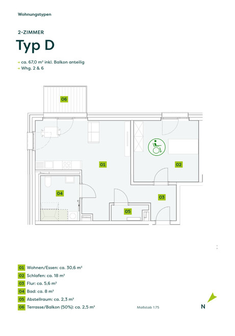 Erstbezug: 2-Zimmerwohnung – offene Küche im hellen Wohnzimmer mit bodentiefen Fenstern - Photo 2