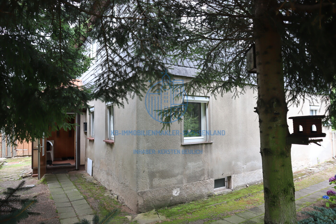 Detailansicht der Fassade des Wohnhauses