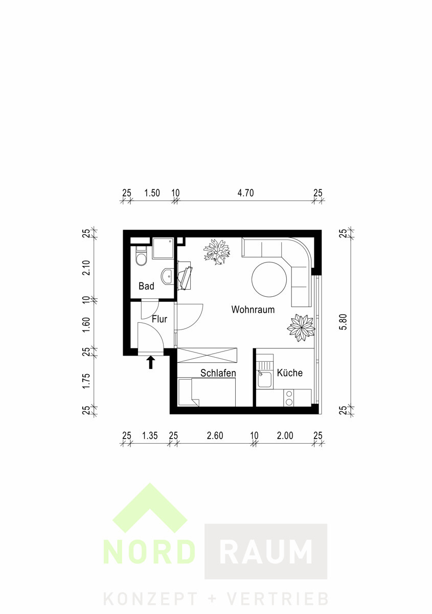 Grundriss W 33 m²