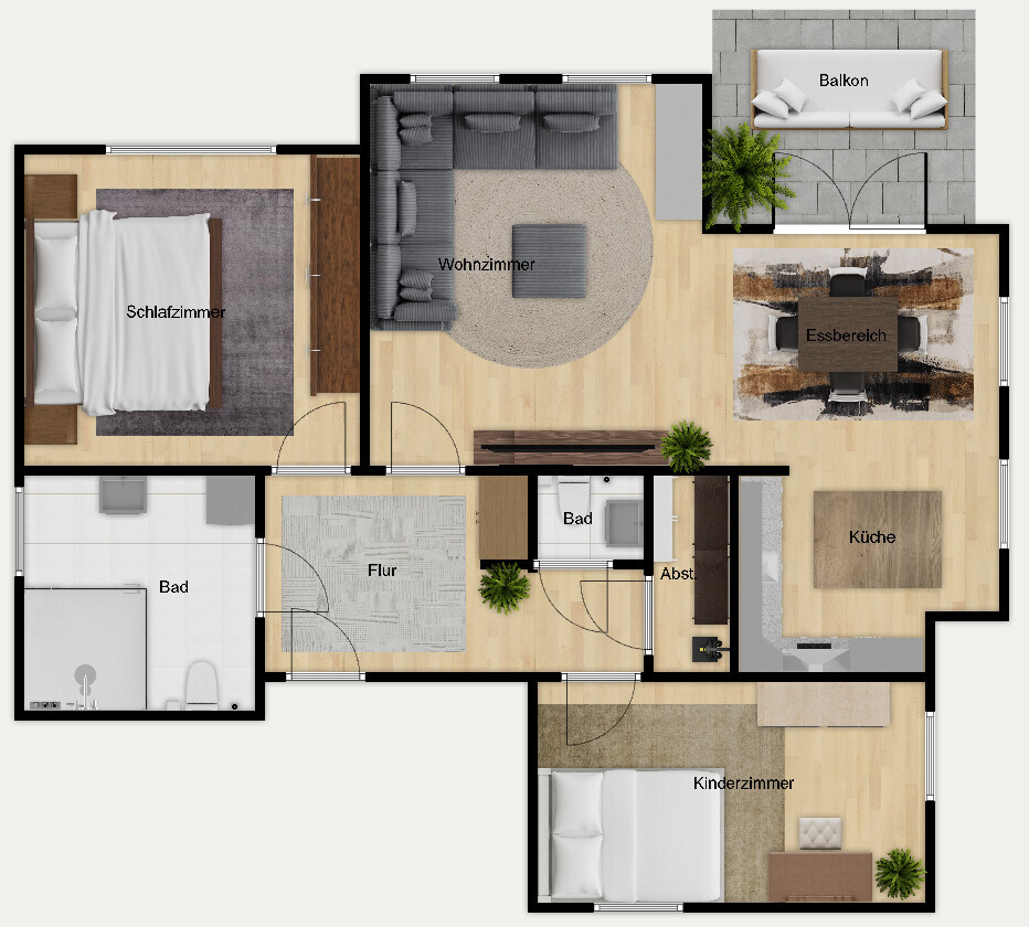 Rechts Staffelgeschoss
