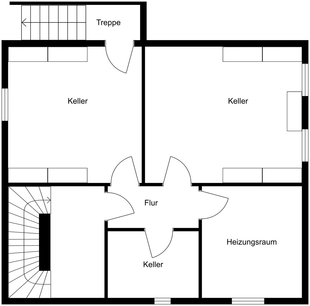 Kellergeschoss NICHT MAßSTABSGETREU!