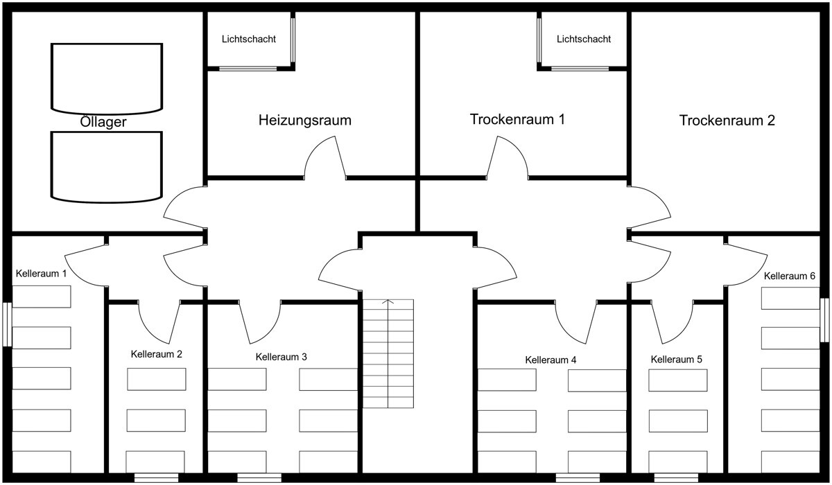 Kellergeschoss nicht maßstabsgetreu!