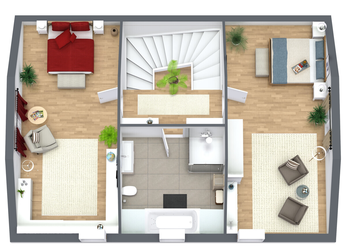 Obergeschoss Beispiel - nicht maßstabgetreu