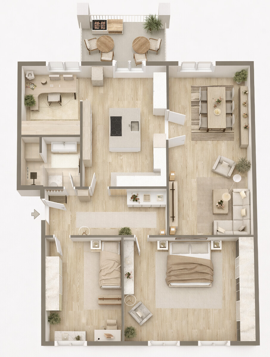 Wohneinheit 5 - 2.OG-rechts nicht maßstabsgetreu!