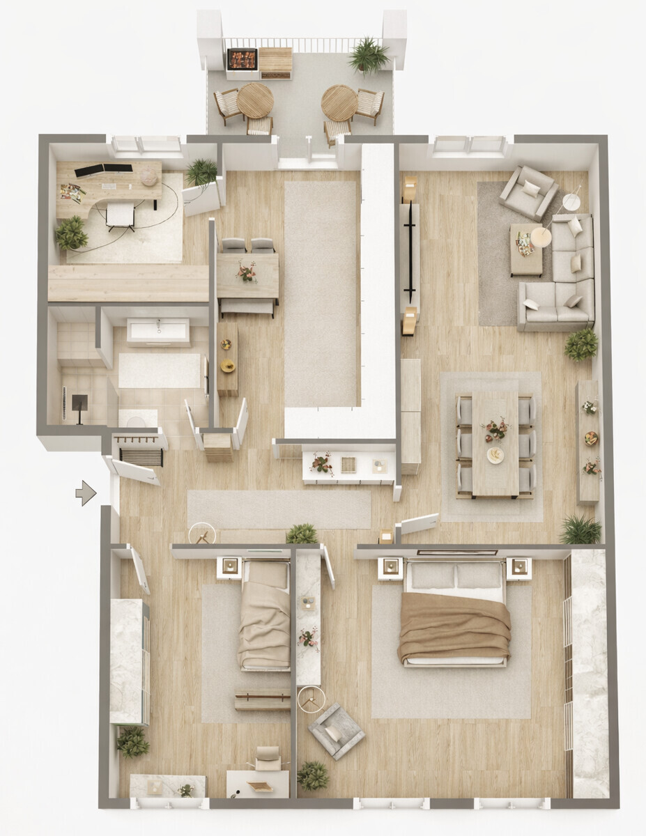 Wohneinheit 3 - 1.OG-rechts nicht maßstabsgetreu!