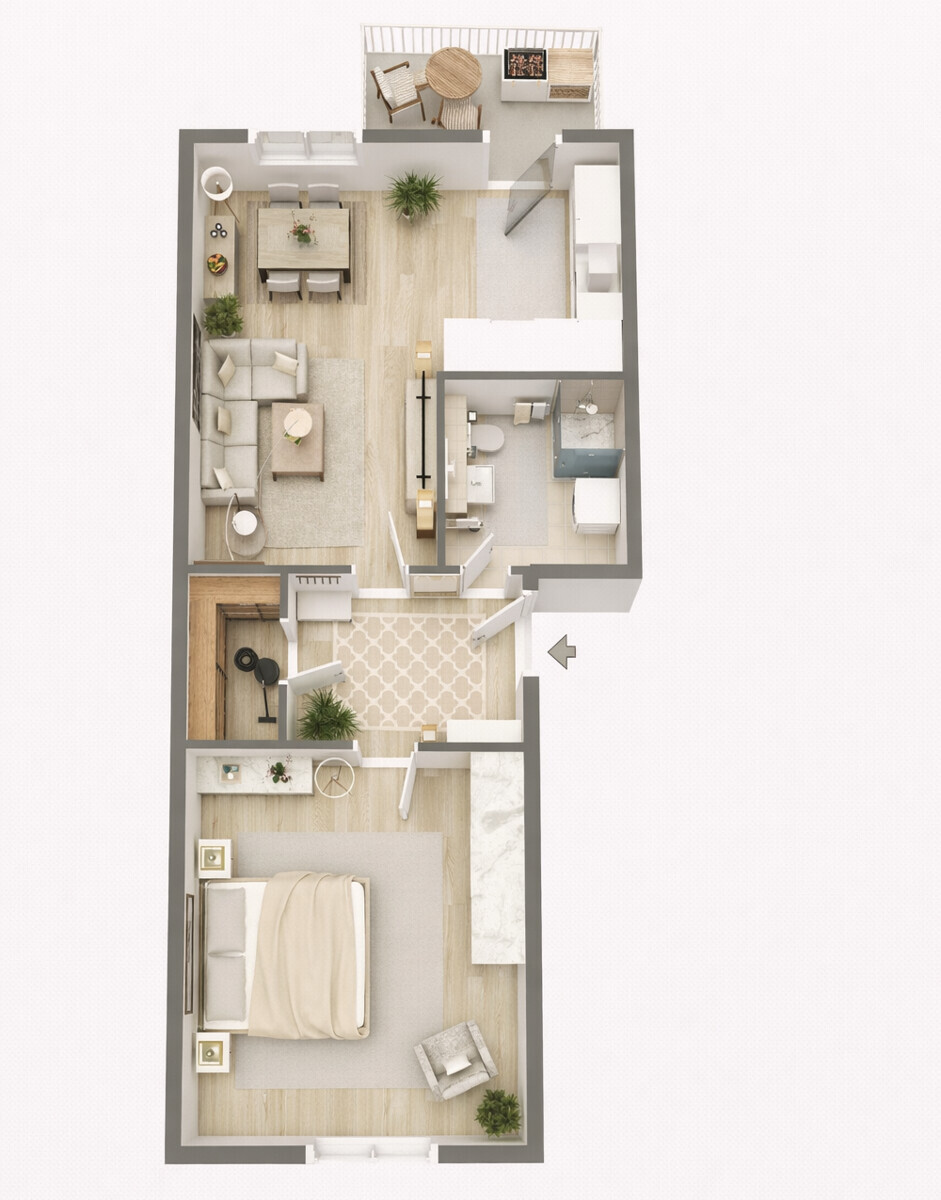 Wohneinheit 4 - 2.OG-rechts nicht maßstabsgetreu!