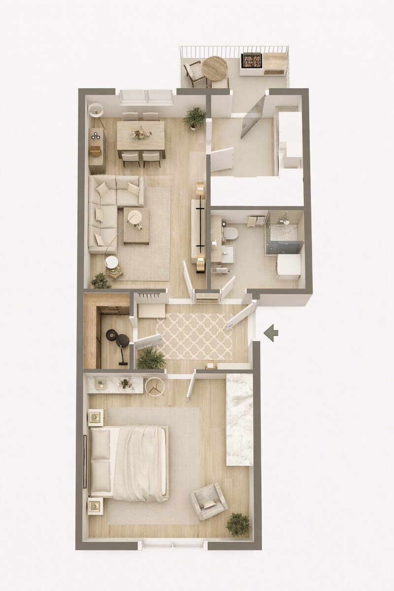 Wohneinheit 2 - 1.OG-links nicht maßstabsgetreu!