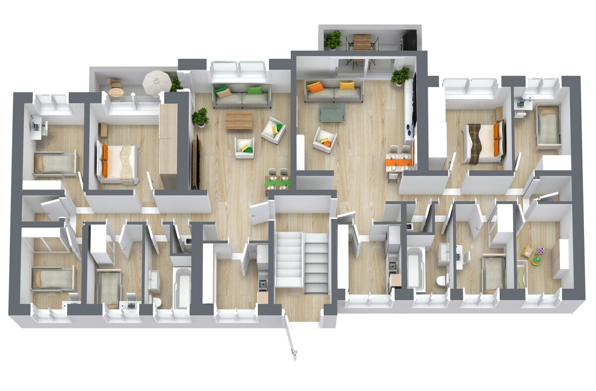 EG, 1. OG, 2 OG., 3.OG Grundriss nicht maßstabsgetreu!