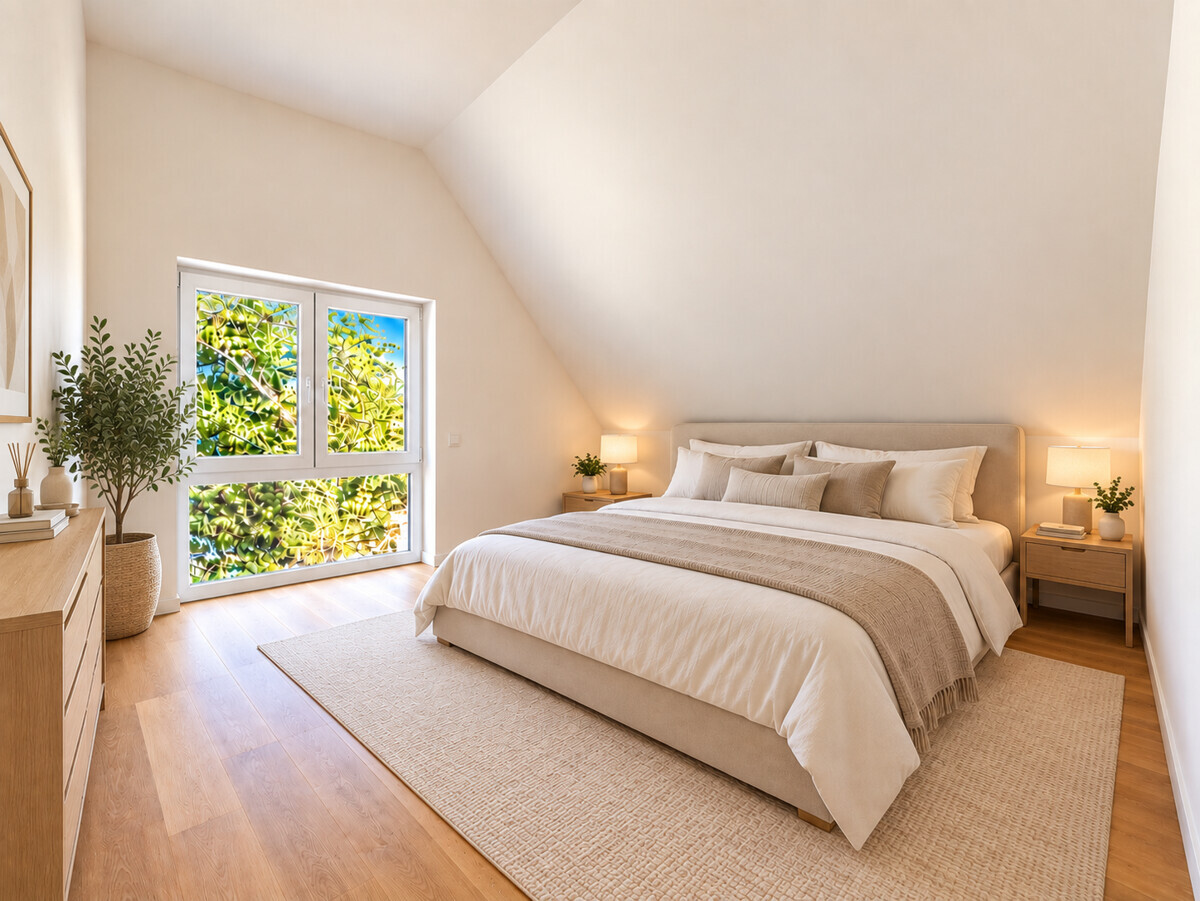 Schlafzimmer Visualisierung mit Möblierung