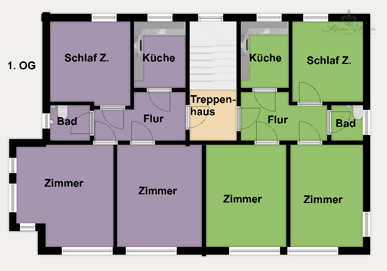 Grundriss Farbig - 1. OG